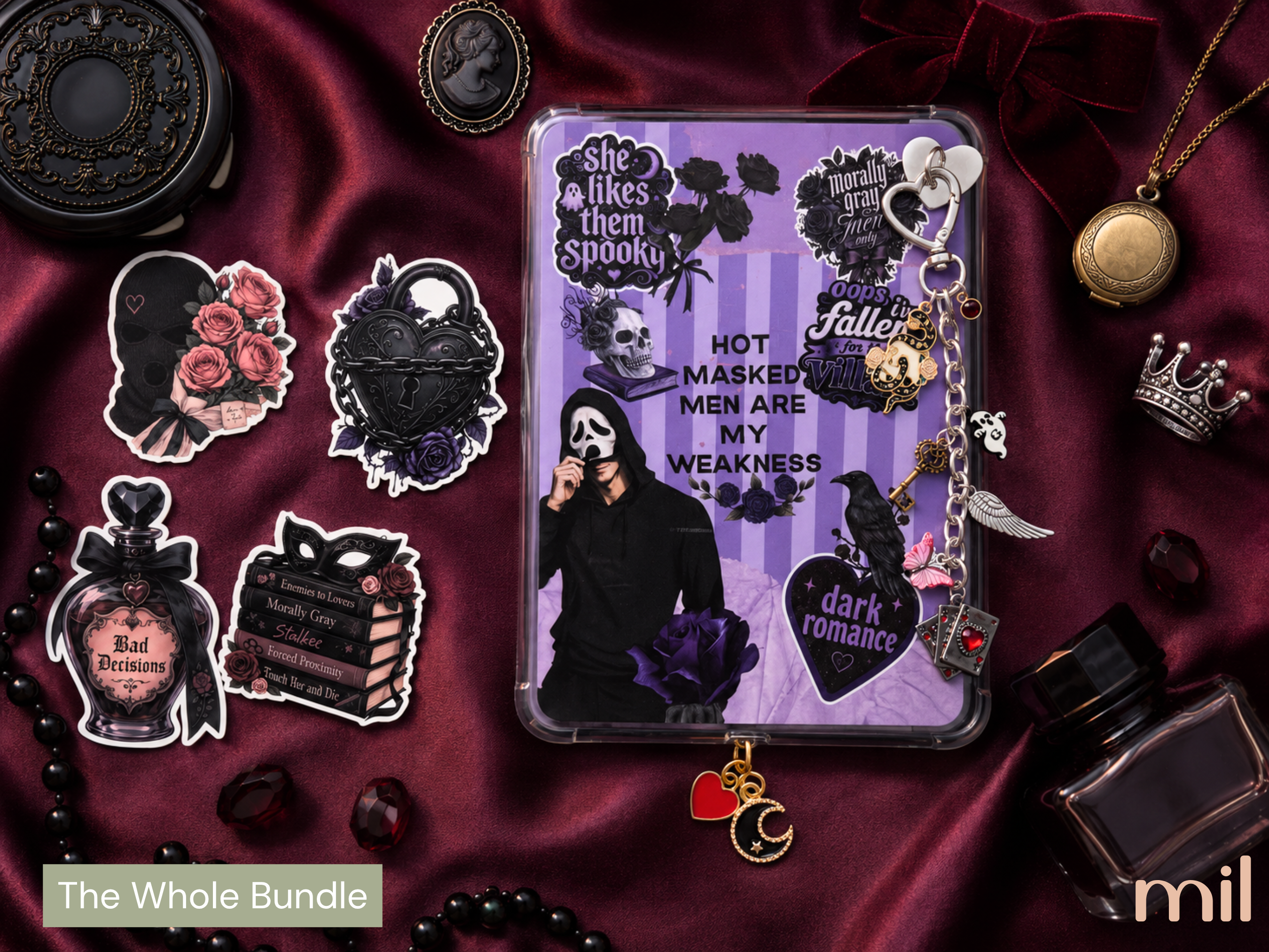 Dark Romance Kindle Insert and Accessories Bookish Bundle