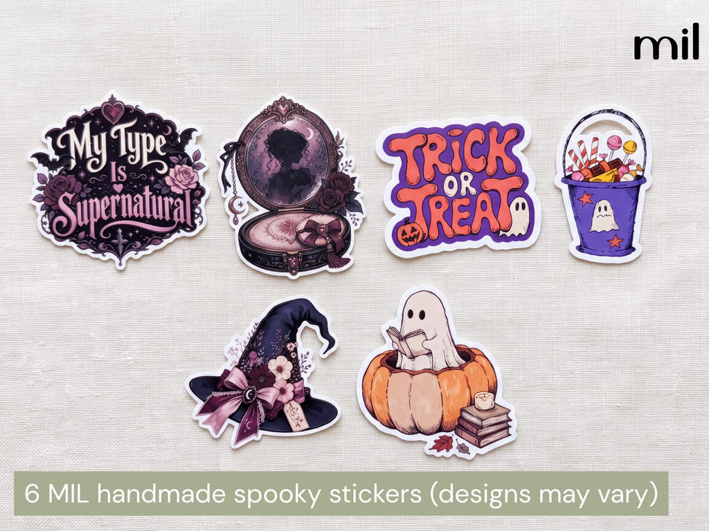 Colorful Halloween Themed Junk Journal Ephemera Kit
