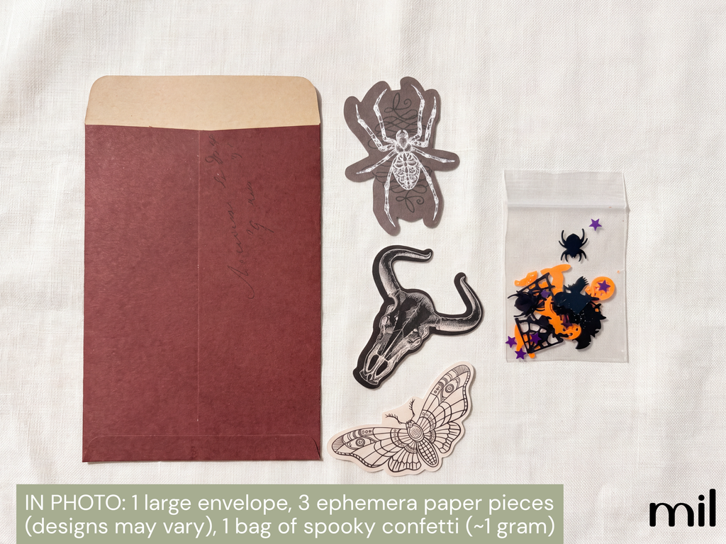 Colorful Halloween Themed Junk Journal Ephemera Kit