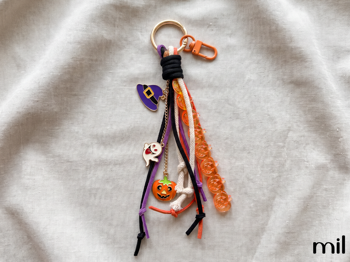 Handmade Halloween Bag Charm Keychain With Enamel Charms