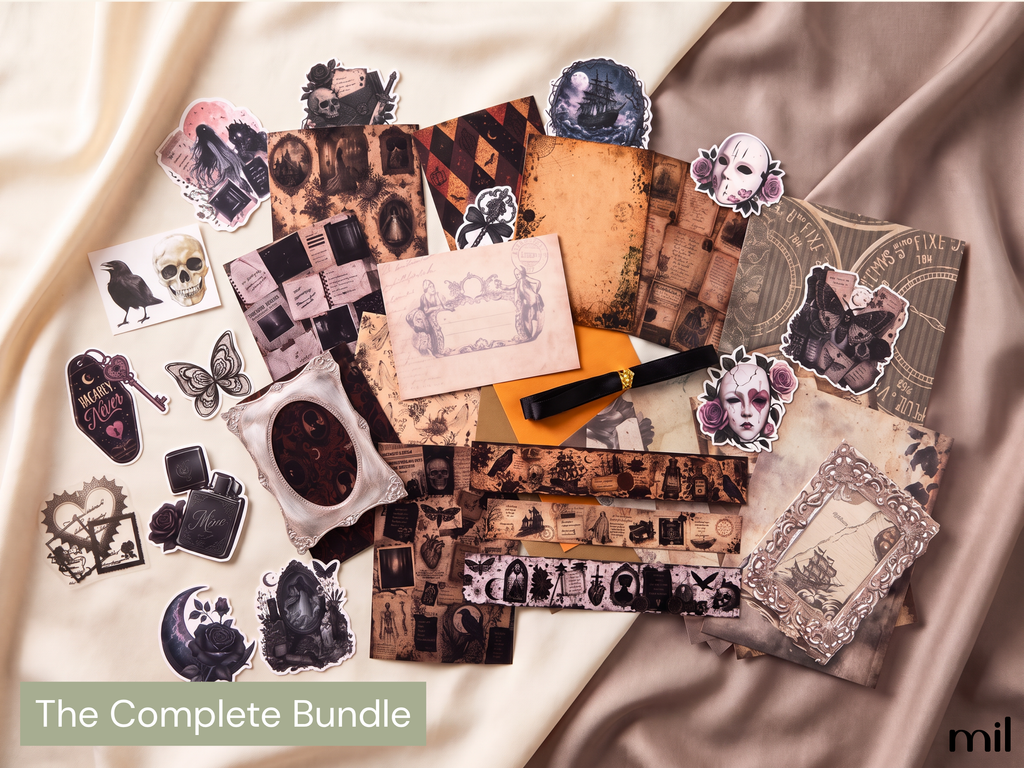 Halloween Junk Journal Scrapbooking Ephemera Bundle