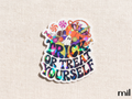 Trick or Treat Yourself Holographic Sticker - Fun Halloween Design