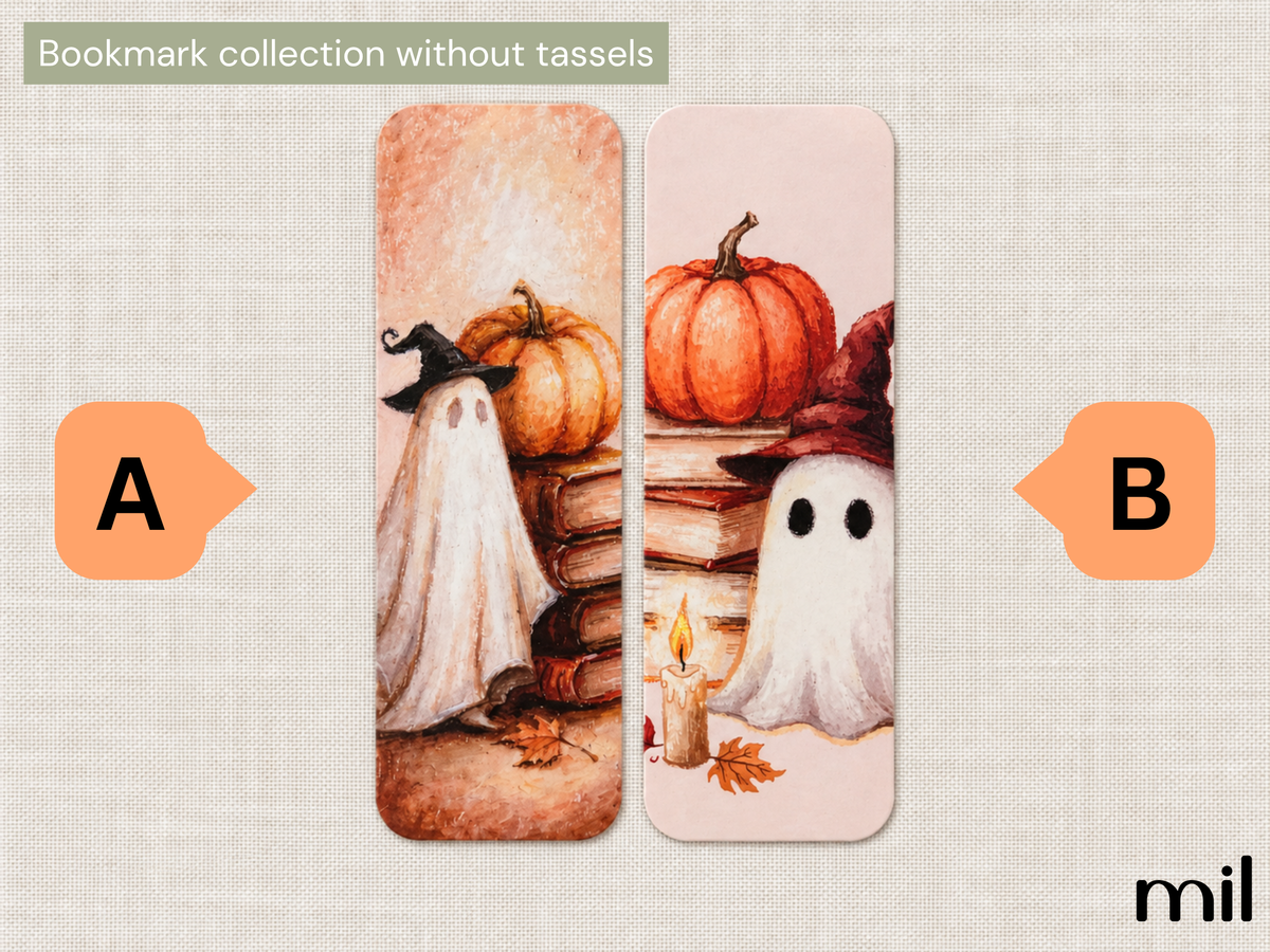 Ghost Pumpkin Themed Bookish Bookmarks