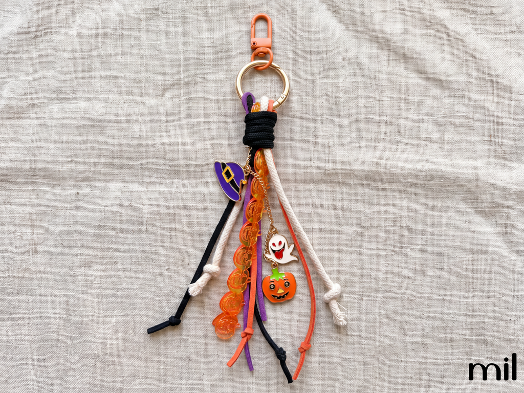 Handmade Halloween Bag Charm Keychain With Enamel Charms
