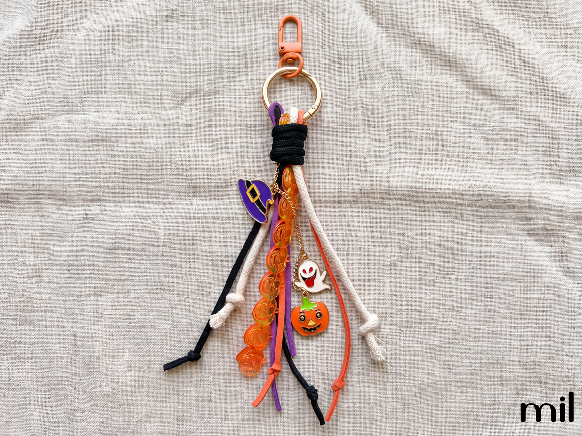Handmade Halloween Bag Charm Keychain With Enamel Charms