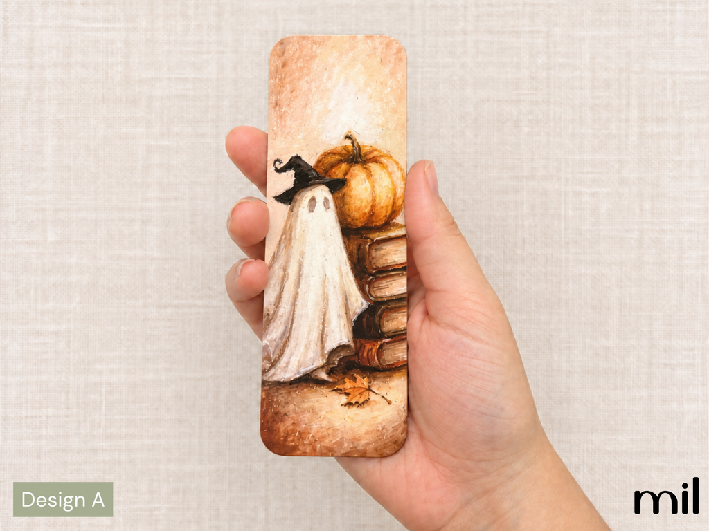Ghost Pumpkin Themed Bookish Bookmarks
