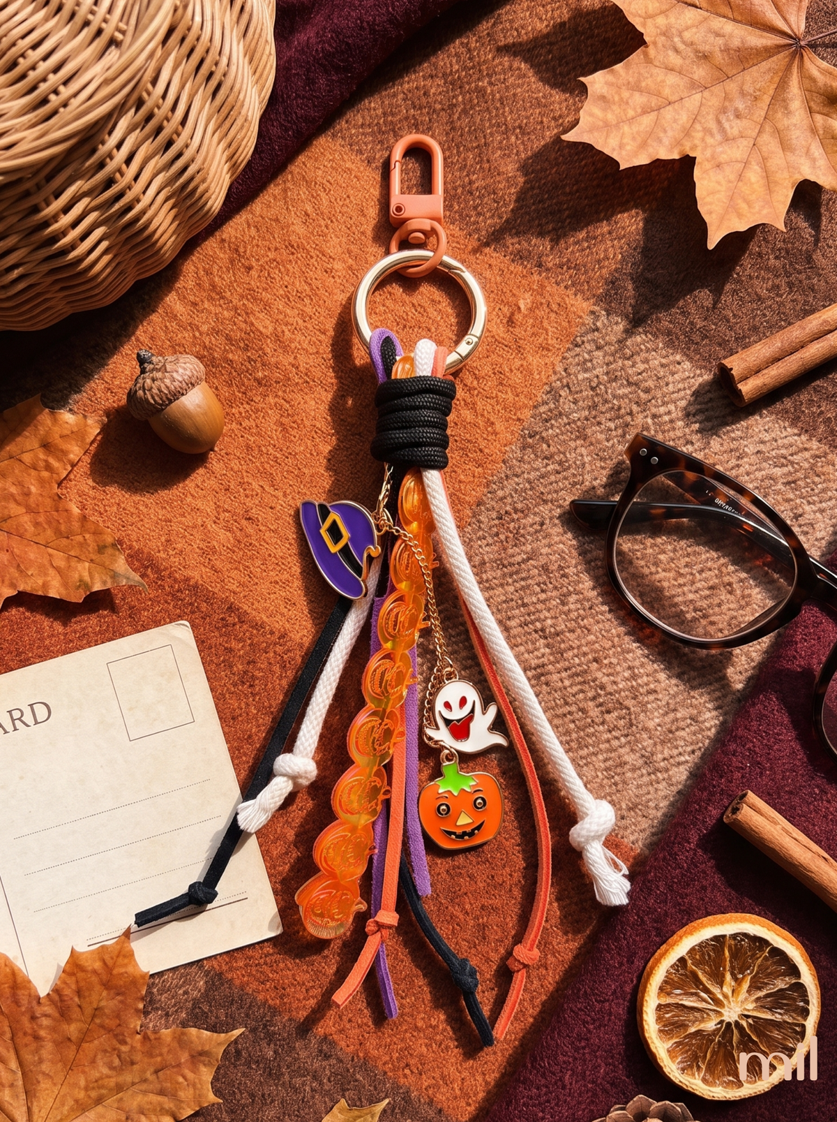 Handmade Halloween Bag Charm Keychain With Enamel Charms