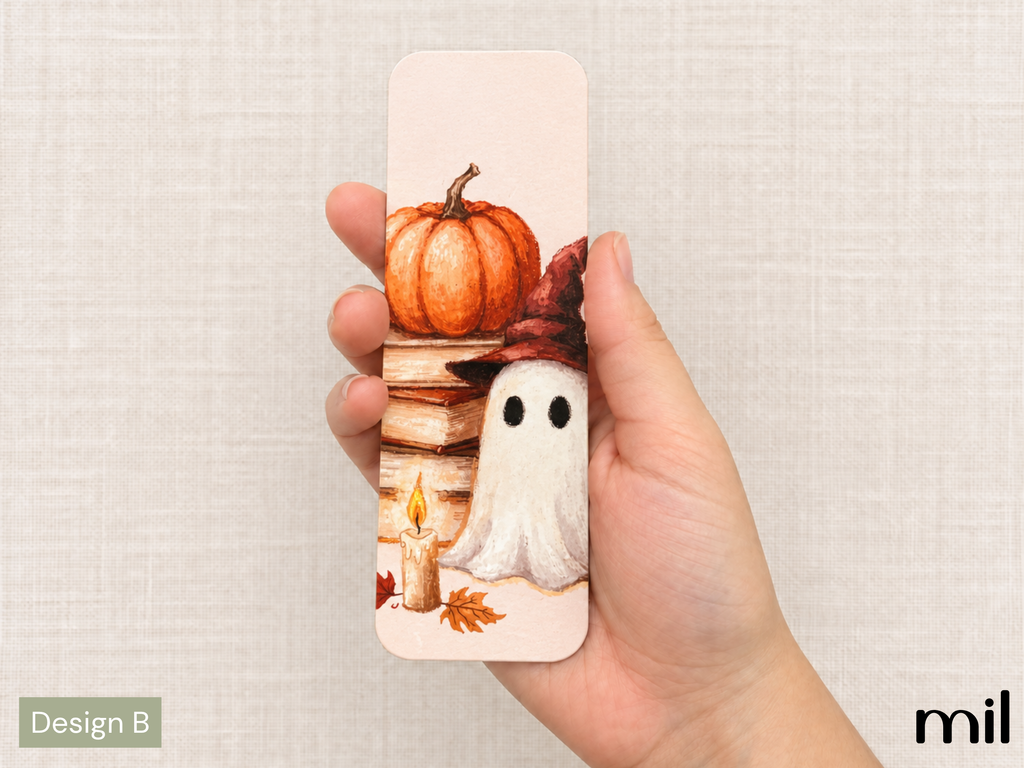 Ghost Pumpkin Themed Bookish Bookmarks
