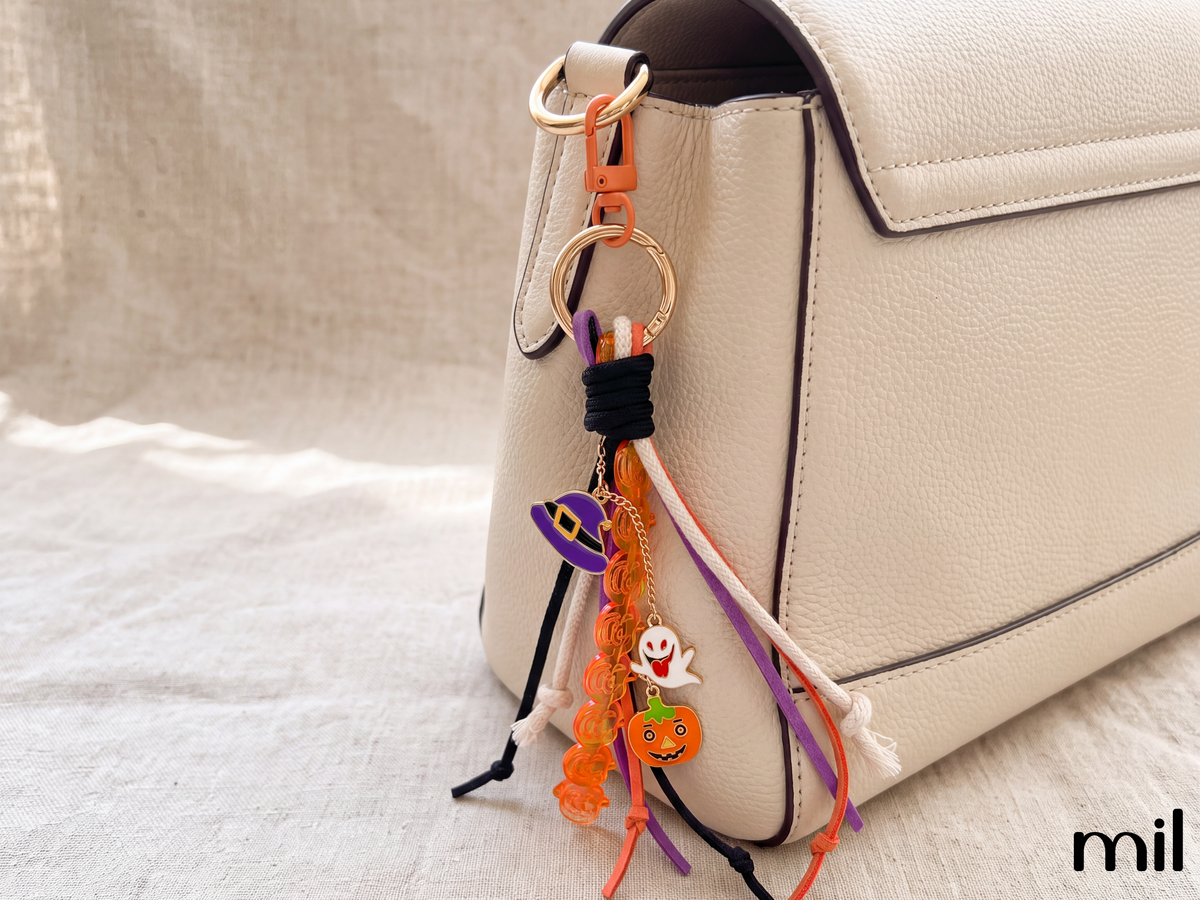 Handmade Halloween Bag Charm Keychain With Enamel Charms