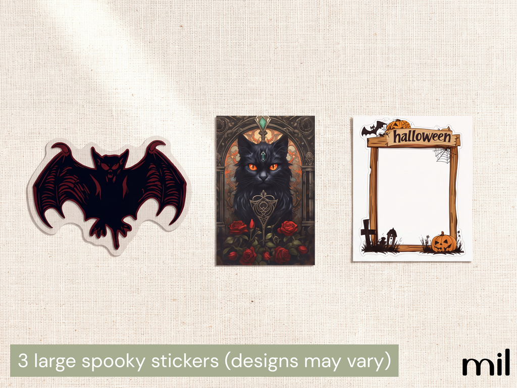 Colorful Halloween Themed Junk Journal Ephemera Kit