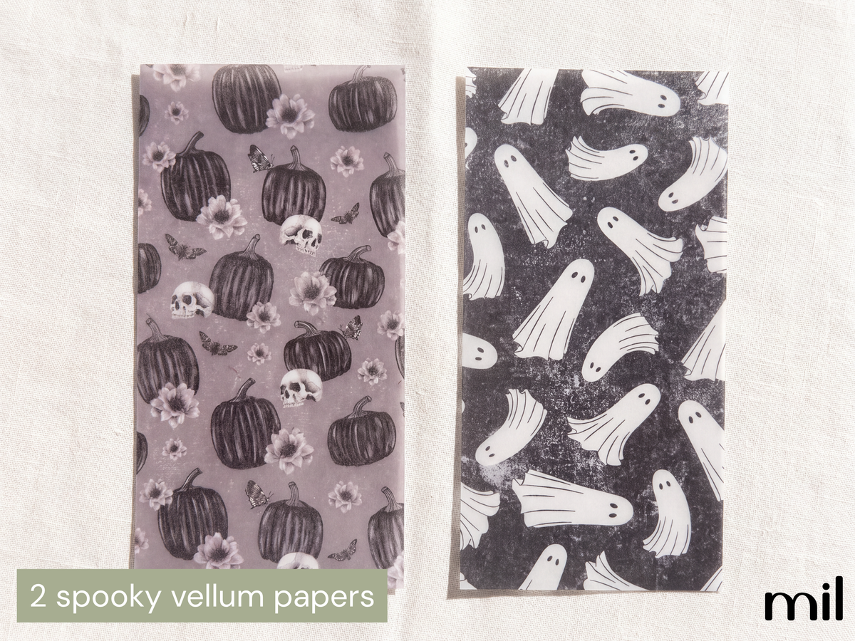 Colorful Halloween Themed Junk Journal Ephemera Kit