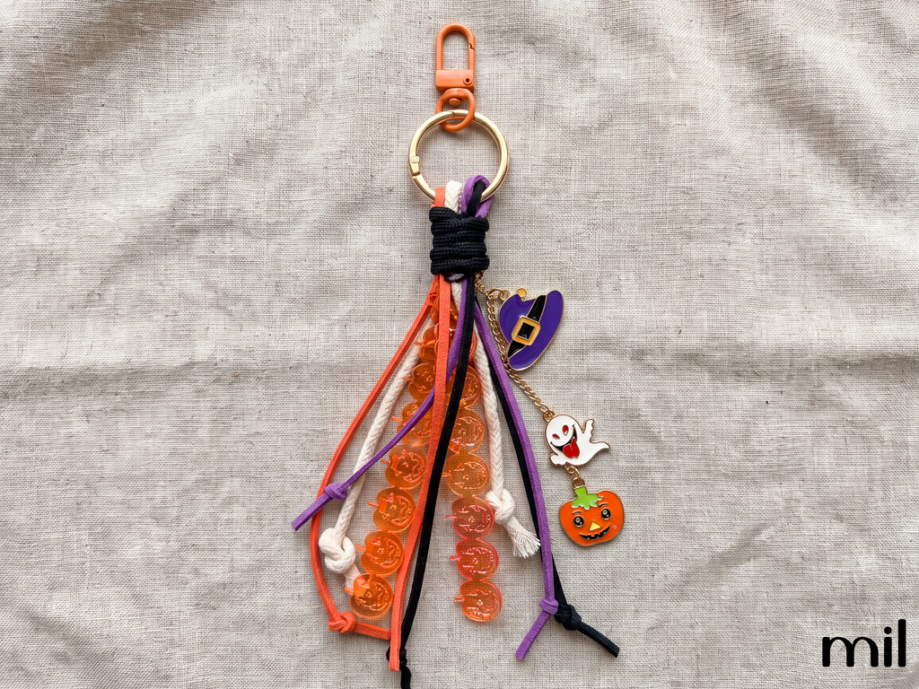 Handmade Halloween Bag Charm Keychain With Enamel Charms