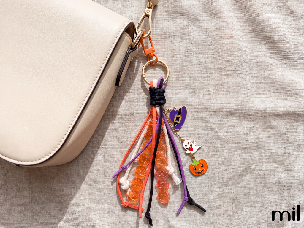 Handmade Halloween Bag Charm Keychain With Enamel Charms