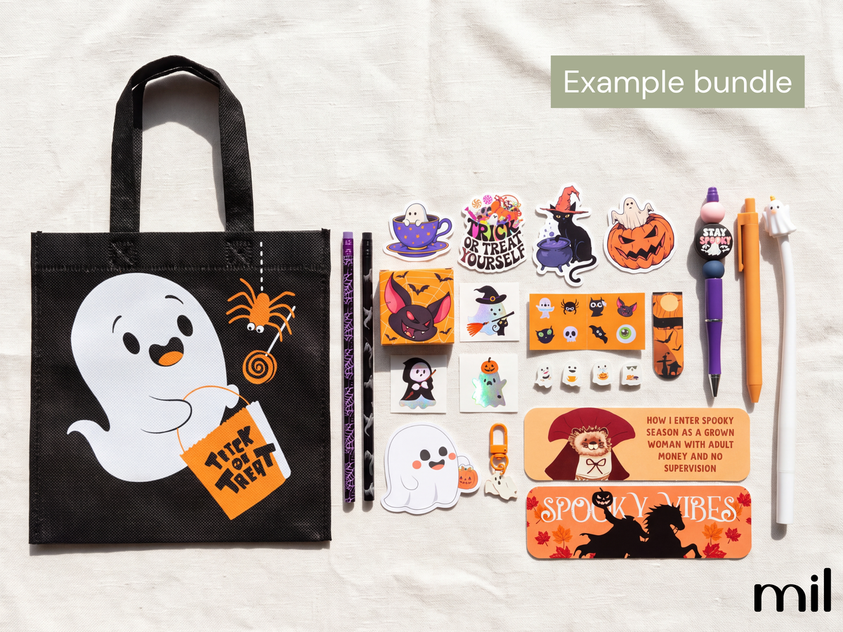 Mystery Halloween Boo Bag | Handmade Bookish Stationery Gift Bundle Set Boo Basket