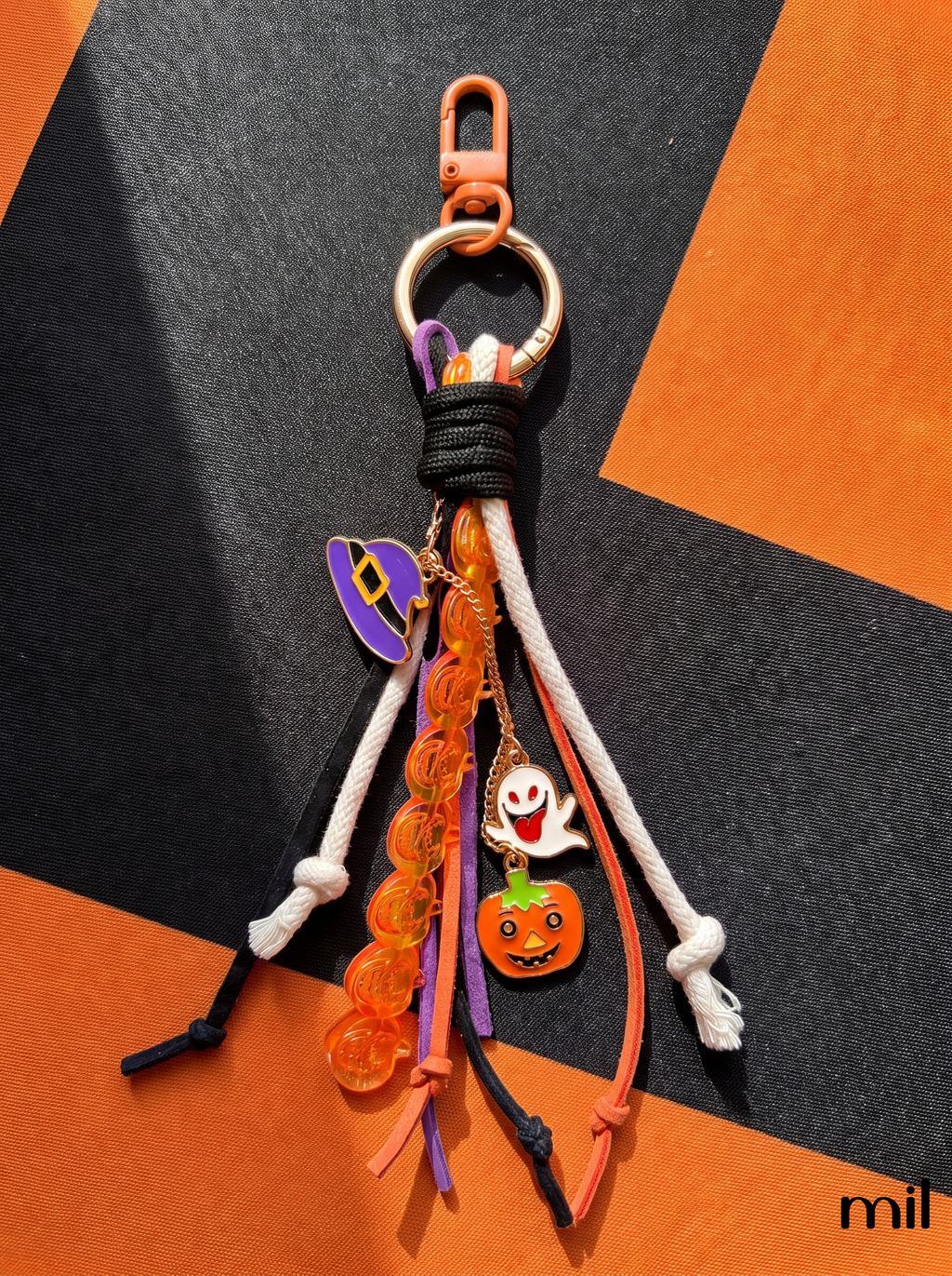 Handmade Halloween Bag Charm Keychain With Enamel Charms