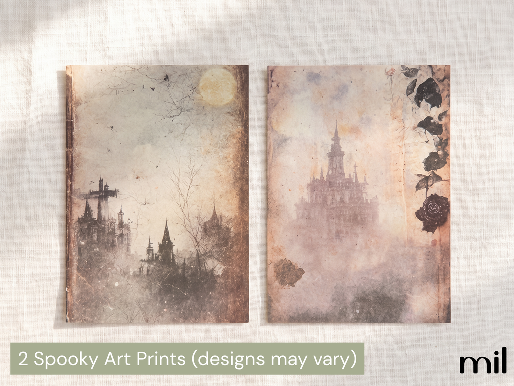Colorful Halloween Themed Junk Journal Ephemera Kit