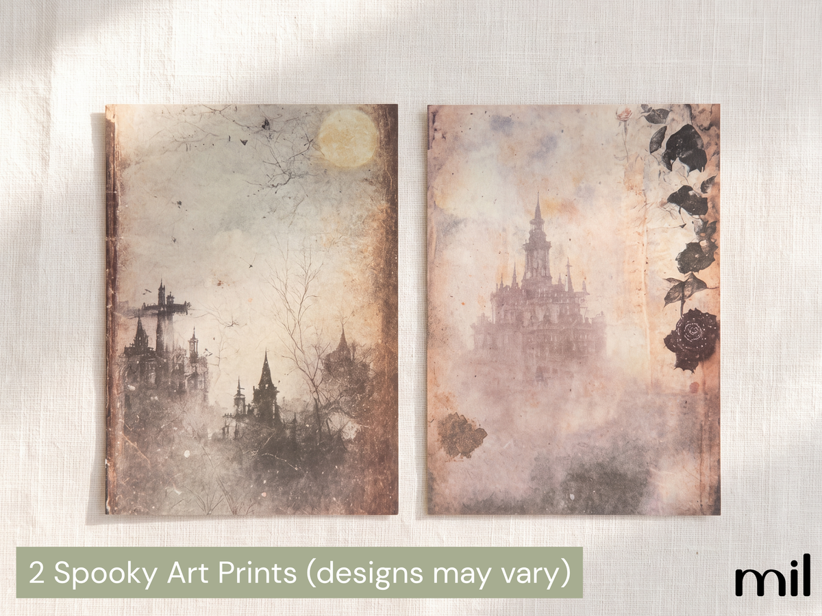 Colorful Halloween Themed Junk Journal Ephemera Kit