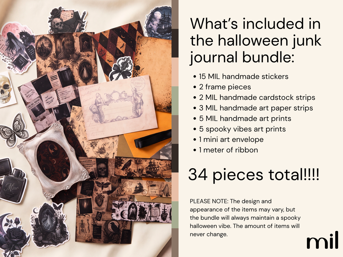 Halloween Junk Journal Scrapbooking Ephemera Bundle