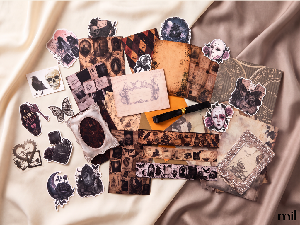 Halloween Junk Journal Scrapbooking Ephemera Bundle