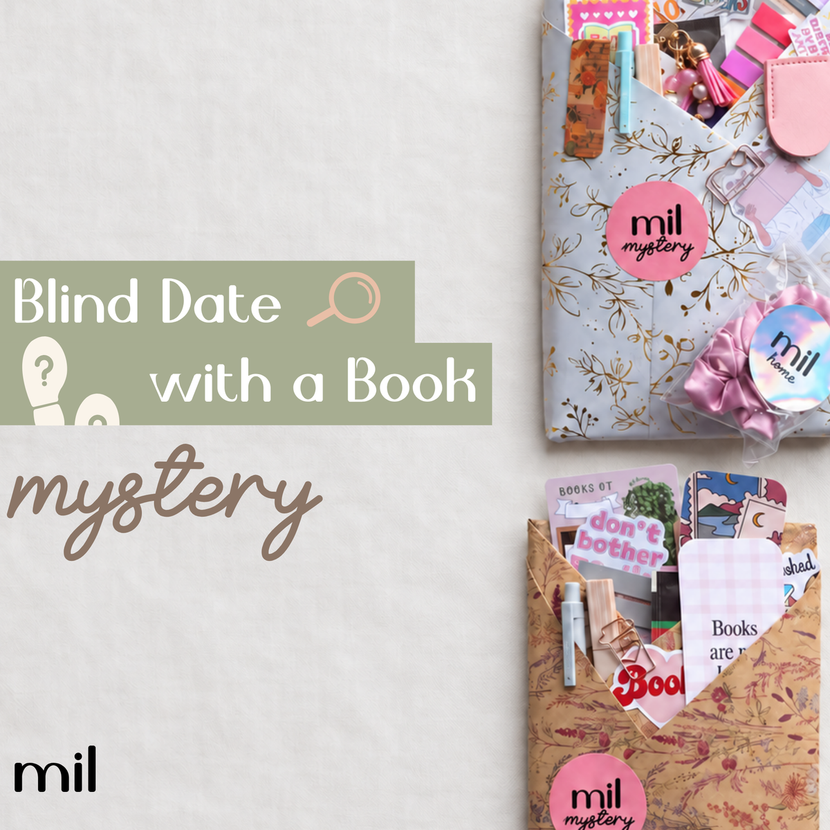 Blind Date With a Book: Mystery & Detective | Whodunit Novel Gift Box With Bookish Accessories