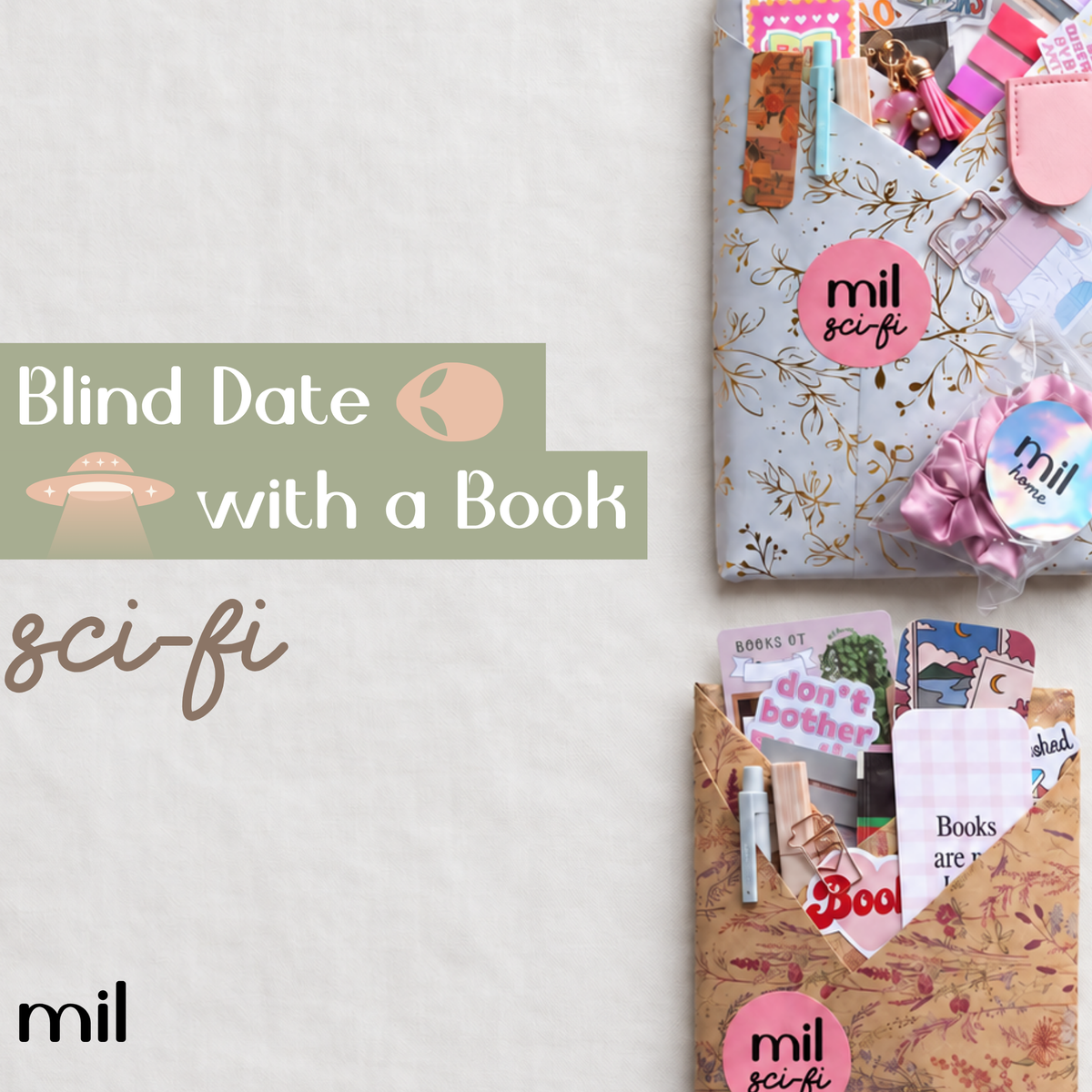 Blind Date With a Book: Sci-Fi | Science Fiction Novel Gift Box With Bookish Accessories