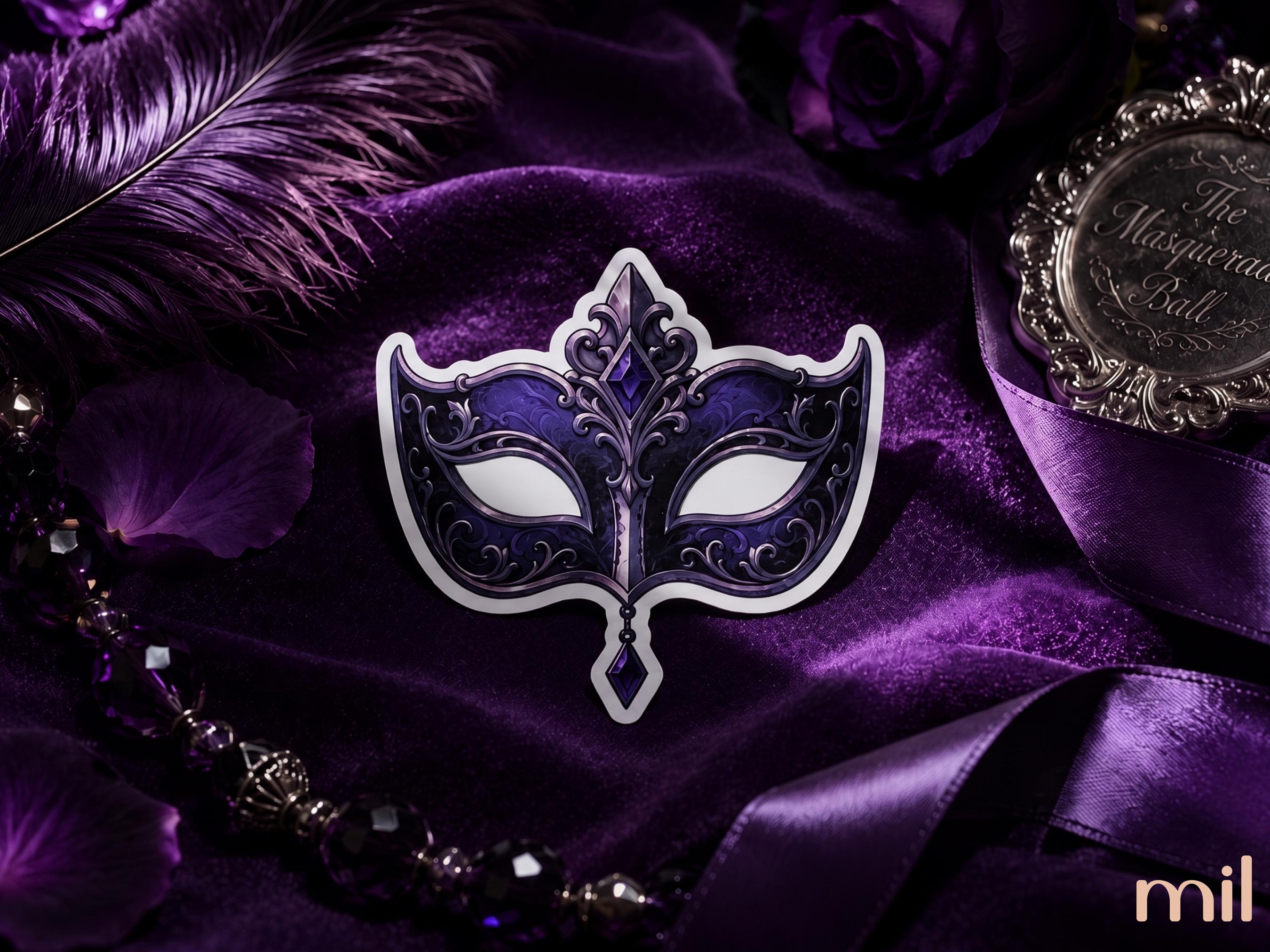 Purple Dark Fantasy Masquerade Sticker Set | Bookish Stickers for Kindle