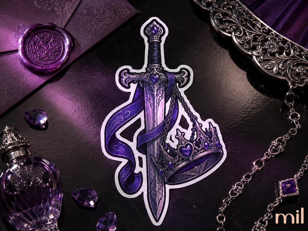Set d'autocollants pour bal masqué dark fantasy violet | Autocollants littéraires pour Kindle