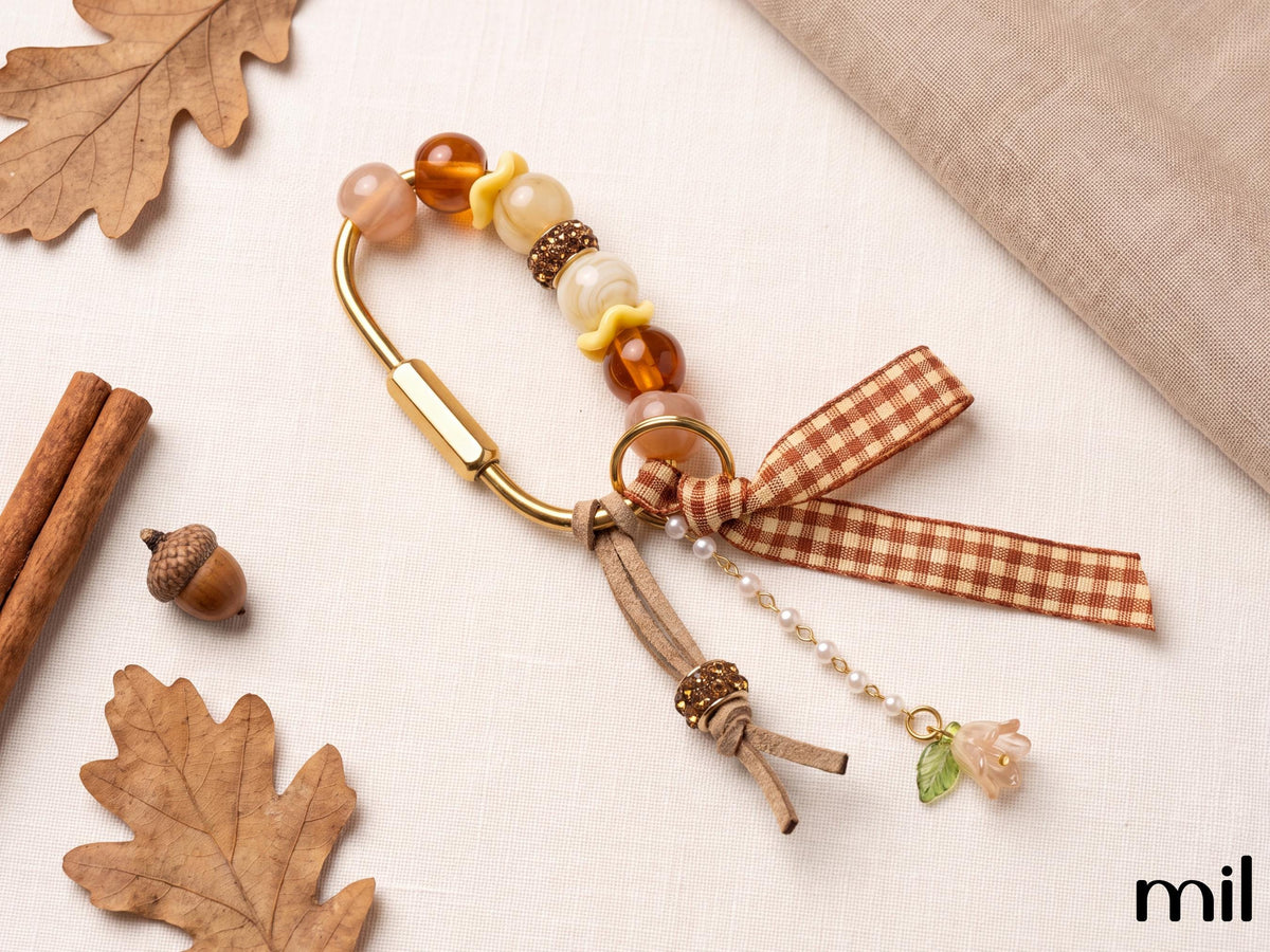 Autumn Themed Carabiner Keychain Bag Decoration