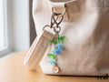 Blue Flower Beaded Plant Keychain - Bag Charm Decoration