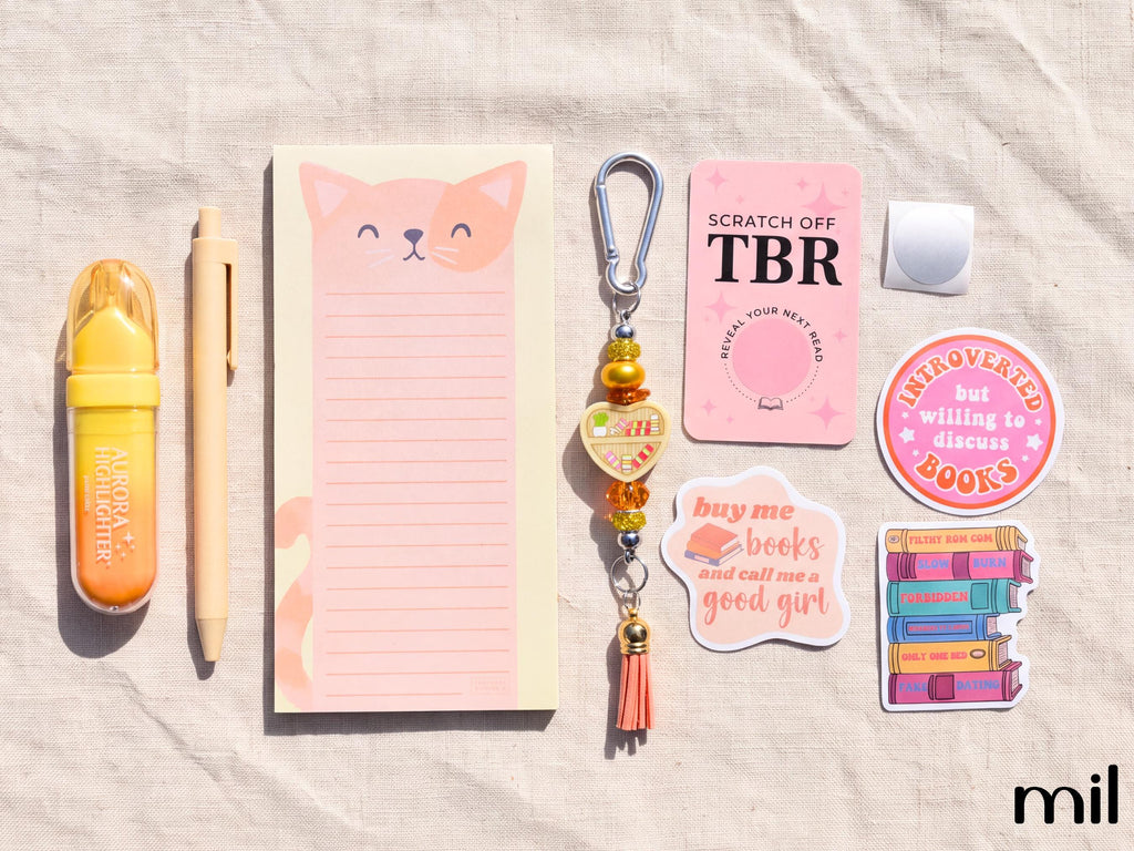 Cat Notepad Stationery Book Club Bookish Bundle