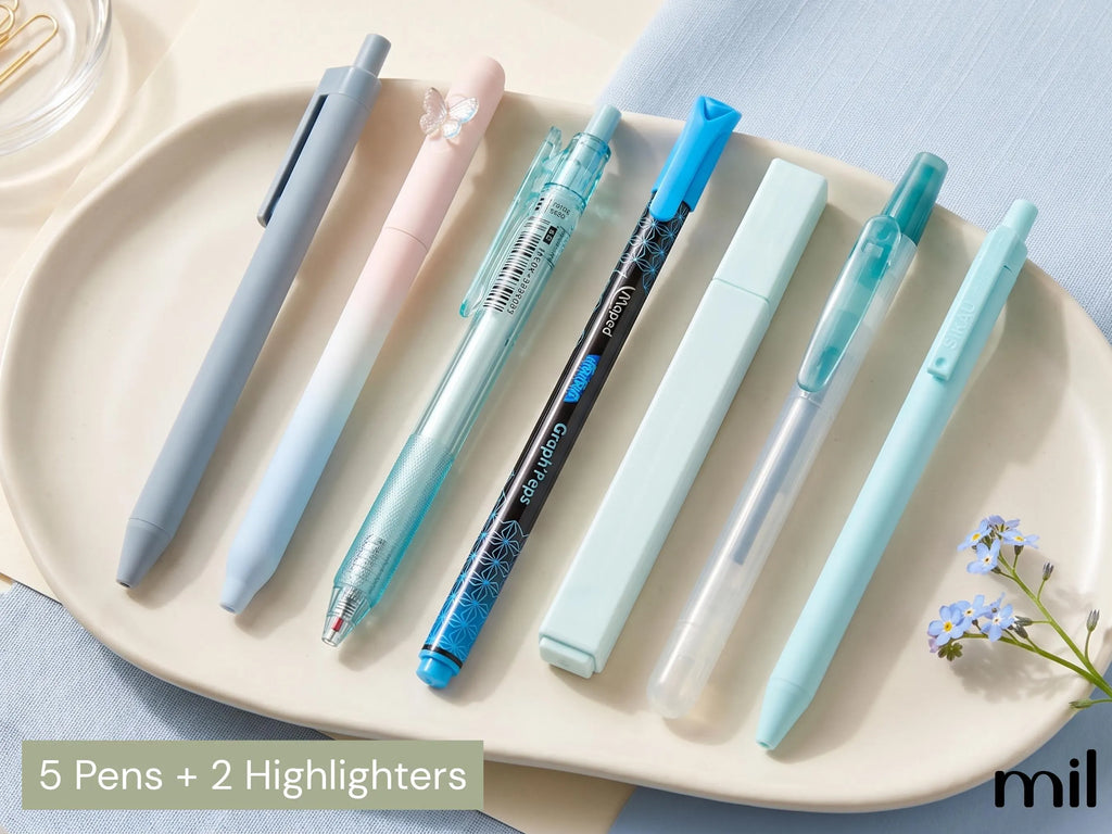 Ocean Themed Stationery Bookish Bundle – Stickers, Bookmarks, Pens