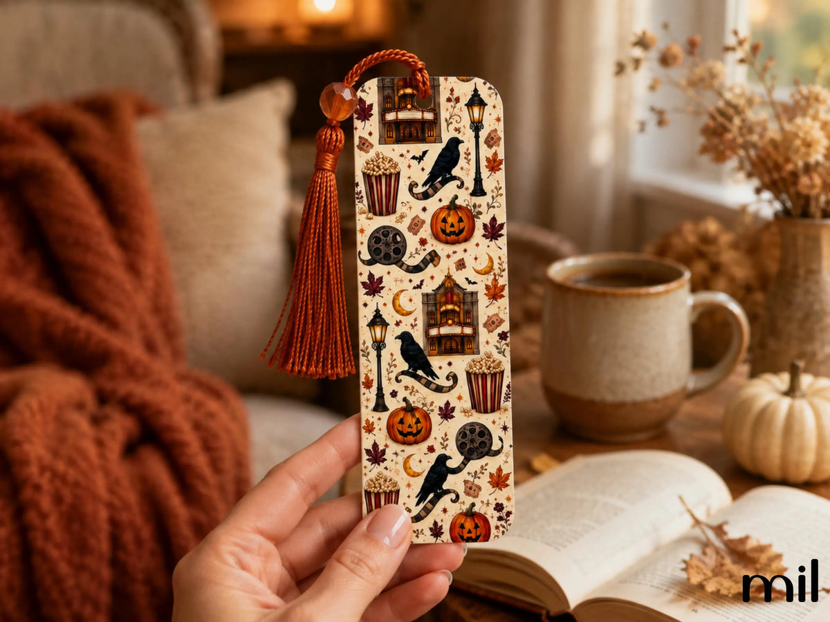 Halloween Bookmark Set - Spooky Ghosts, Pumpkins, Ravens