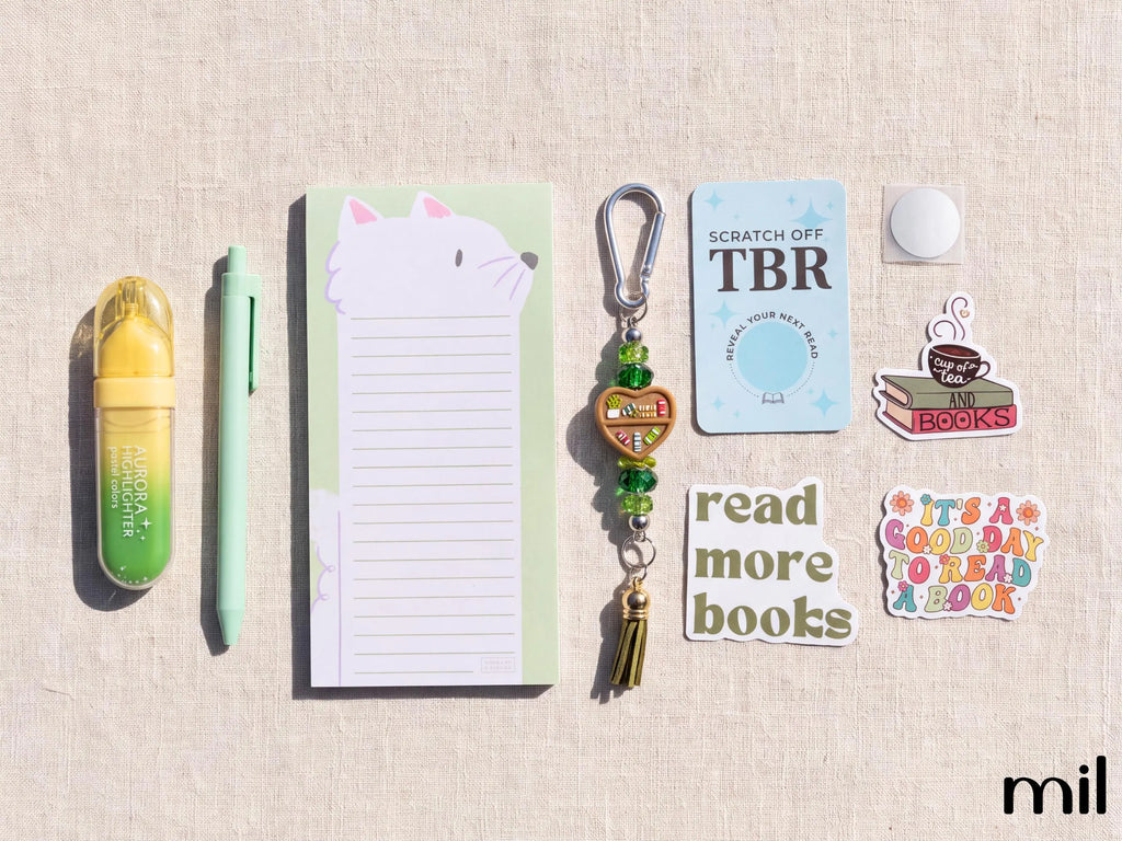 Cat Notepad Stationery Book Club Bookish Bundle